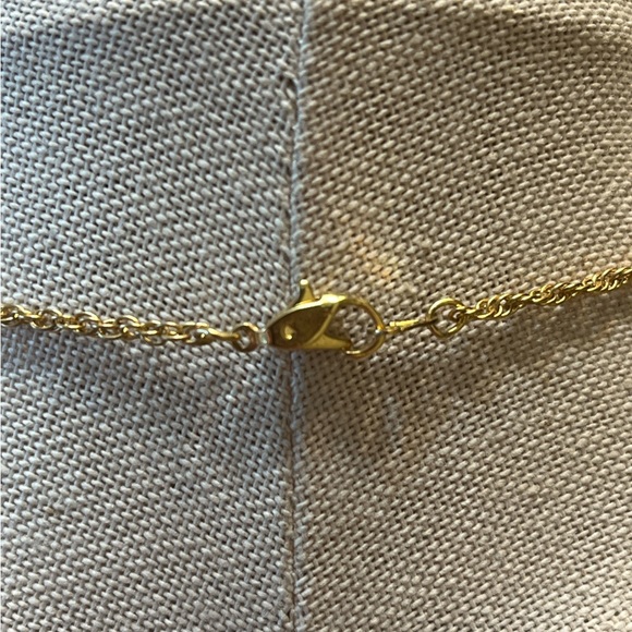 Gold Toned Necklace with Amethyst Rhinestone - Picture 3 of 3